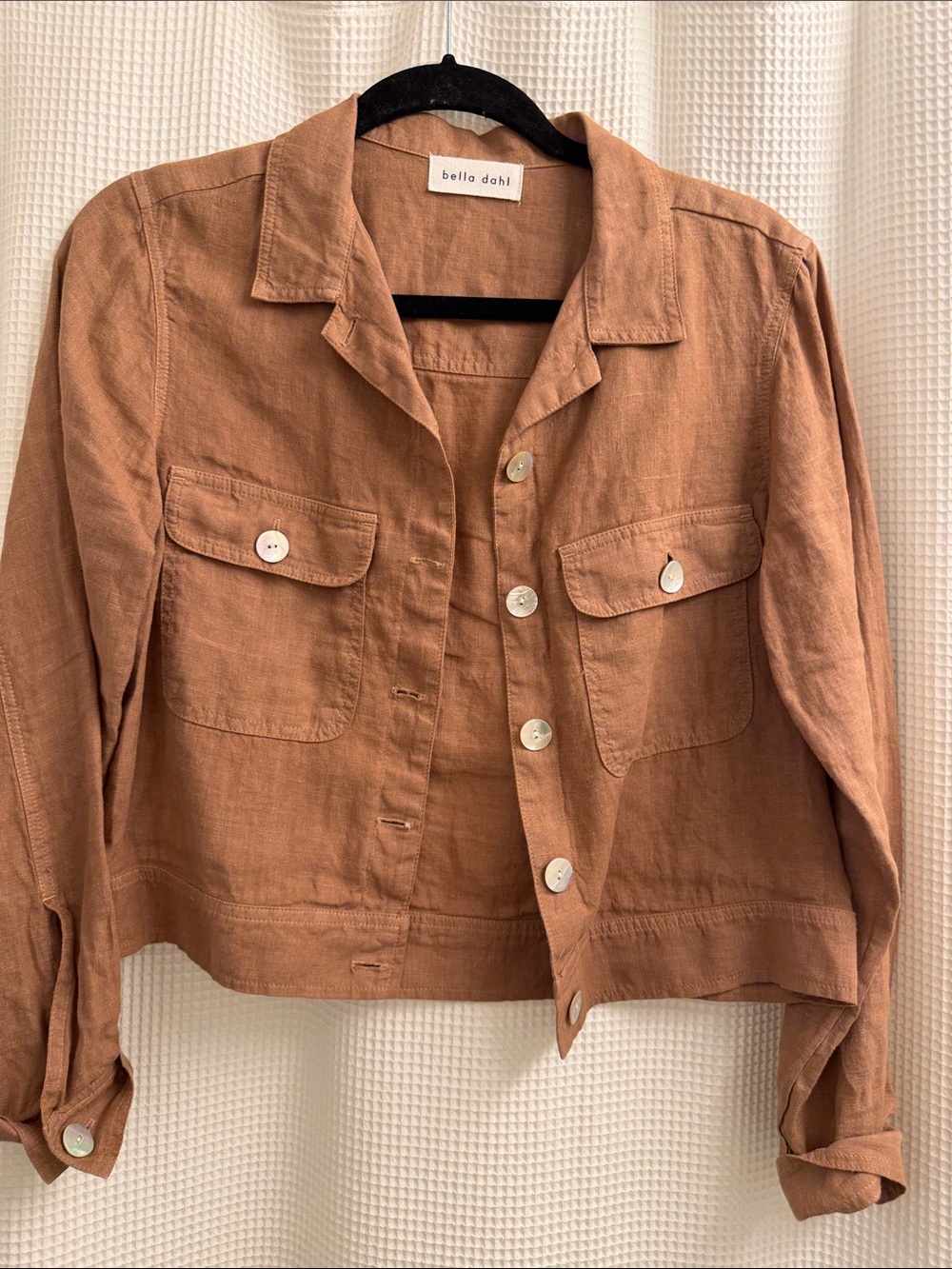 Bella Dahl cropped linen blend jacket size small